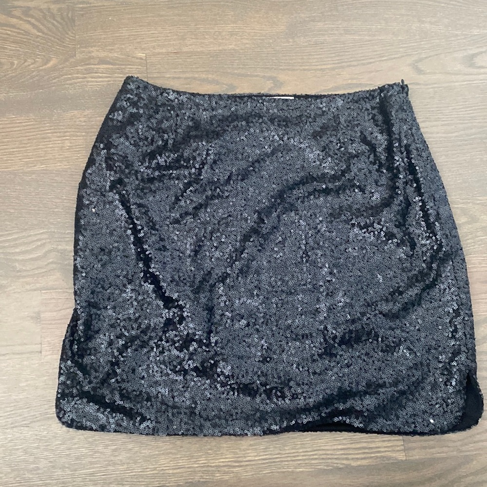 Black sequin skirt